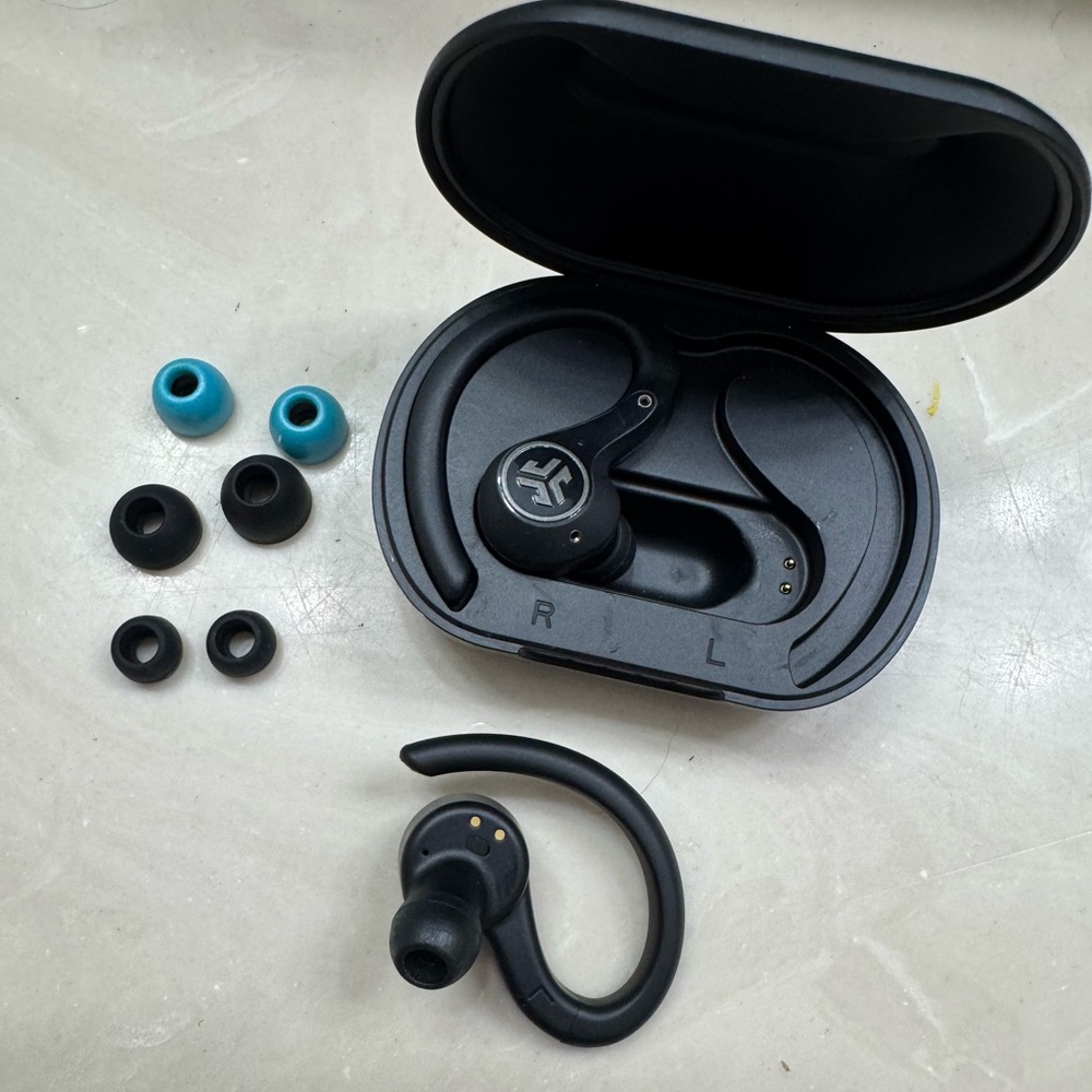 J Lab Black Wireless Earbuds with Charging Case